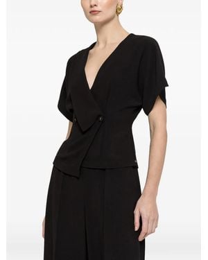 Nissa Haut Boutonné À Col V - Black