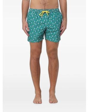 MC2 Saint Barth Lighting Gin And Lemon-Print Swim Shorts - Green