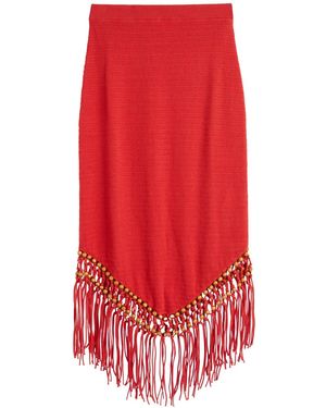 Chinti & Parker X Laura Whitmore Beaded Skirt - Red