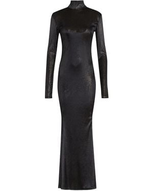 Amir Slama X Astrid gestreiftes Maxikleid - Schwarz
