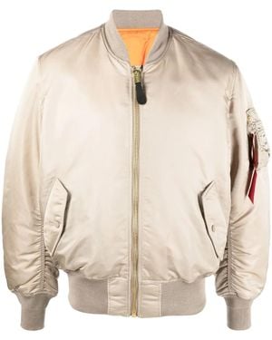 Alpha Industries Reversible Zip-Up Bomber Jacket - Natural