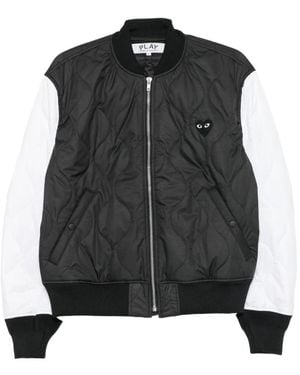COMME DES GARÇONS PLAY Heart Logo Quilted Bomber Jacket - Black