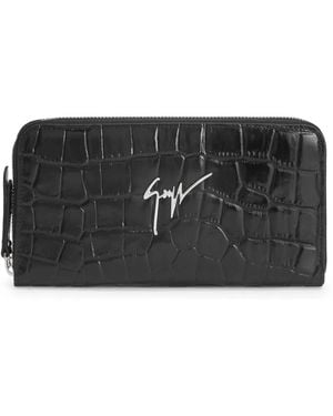 Giuseppe Zanotti Paula Logo-Print Leather Wallet - Black