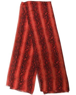 Dolce & Gabbana Snake-Print Sheer Scarf - Red