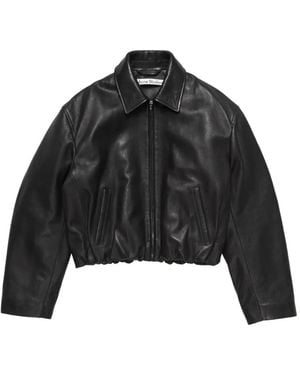 Acne Studios Logo-Debossed Cropped Jacket - Black