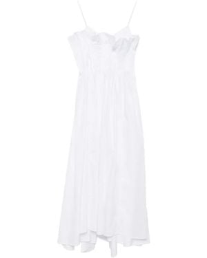 Marques'Almeida Vestido Midi Con Diseño Plisado - Blanco