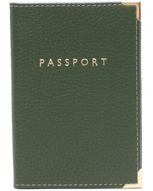 Aspinal of London Leather Passport Cover - Green