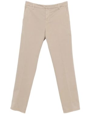 Dondup Logo-Plaque Trousers - Natural