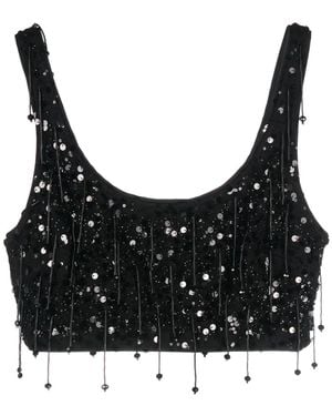 Jonathan Simkhai Paillette-Embellished Cropped Tank Top - Black