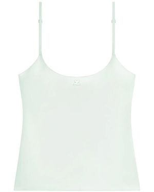 Courreges Top mit Logo - Weiß