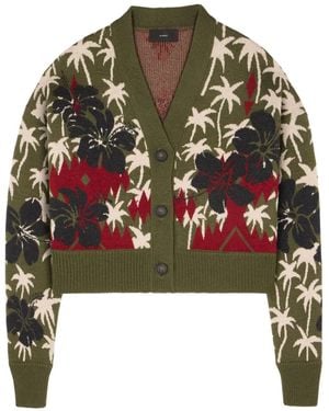 Alanui Cardigan Hibiscus Bloom - Verde