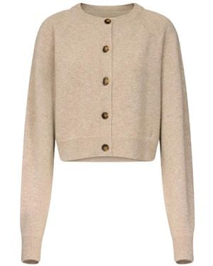 Loulou de Saison Heike Ribbed-Knit Cropped Cardigan - Natural