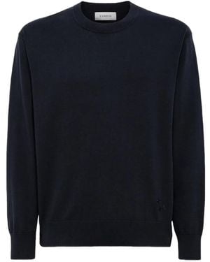 Laneus Embroidered-Logo Jumper - Blue