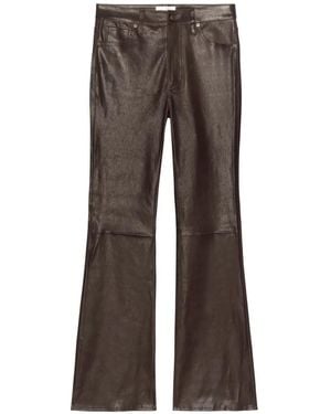 FRAME Pantalones The Leather Reboot Acampanados - Marrón