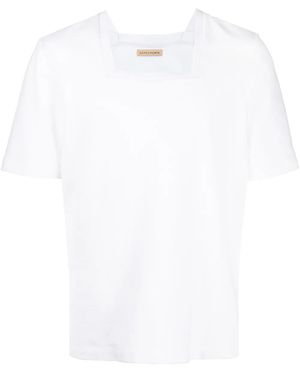 ROMEO HUNTE Terry Square-Neck T-Shirt - White