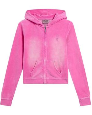 Juicy Couture Hoodie À Effet Délavé Zippé - Pink