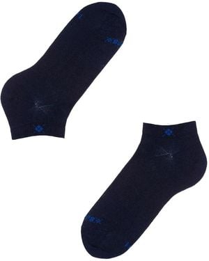 Burlington Logo-Print Ankle Socks - Blue