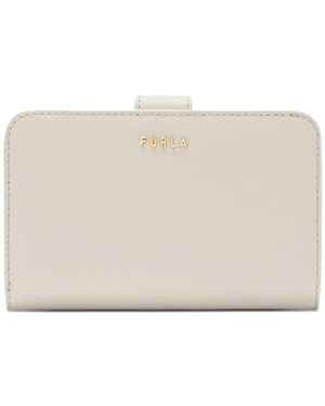 Furla Logo-Plaque Leather Wallet - Natural