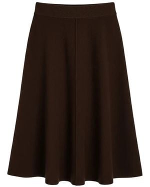 Chinti & Parker Seam-Detail A-Line Midi Skirt - Brown
