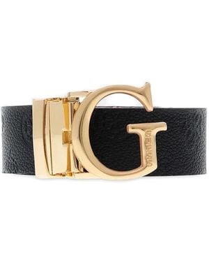 Guess James 4G Logo-Buckle Reversible Belt - Natural