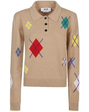 MSGM Polo A Rombi - Rosa