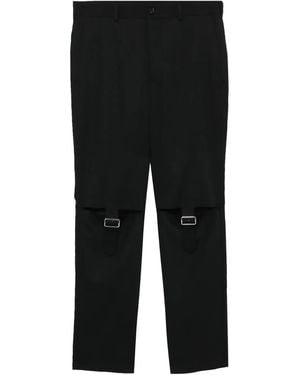 COMME DES GARÇON BLACK Strap-Detail Straight-Leg Trousers - Black
