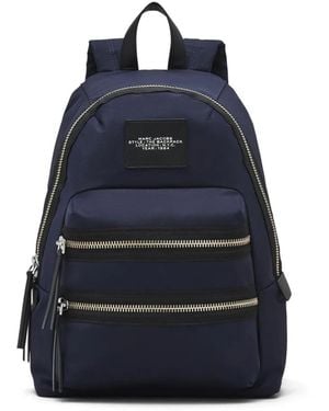 Marc Jacobs The Medium Logo-appliqué Backpack - Blue