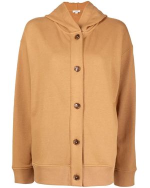 Vince Button-Up Cotton Hoodie - Natural