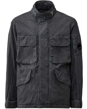 C.P. Company 50 Fili Wax Lens-Detail Jacket - Black