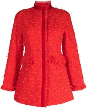 Shiatzy Chen Plumífero con cuello alto - Rojo