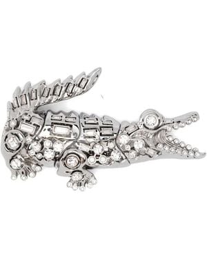 Lacoste Maxi Croco Brosche - Mettallic