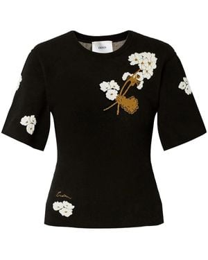 Erdem フローラル Tシャツ - ブラック