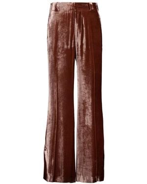 La DoubleJ Good Butt Velvet-Texture Trousers - Brown