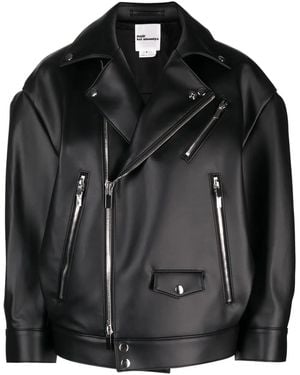 Noir Kei Ninomiya Faux-Leather Biker Jacket - Black