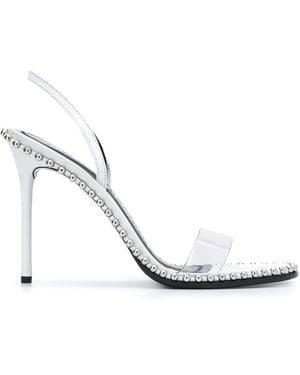 Alexander Wang Nova Studded Clear-strap High Heel Sandals - White