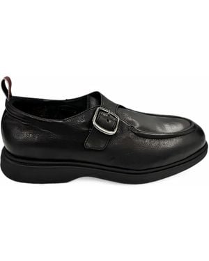 STURLINI FIRENZE Bufalo Sc Buckle-Fastening Leather Loafers - Black