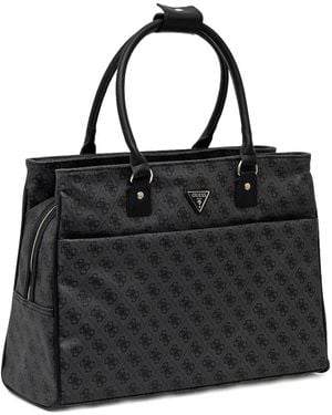 Guess Bolso shopper con placa del logo - Negro