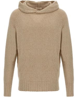 Ma'ry'ya Hooded Side-Split Sweater - Natural
