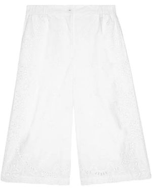 Ottod'Ame Broderie-Anglaise Elasticated-Waist Trousers - White