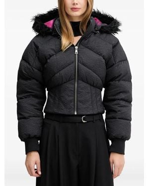 Versace Jeans Couture Steppjacke mit Knitteroptik - Schwarz