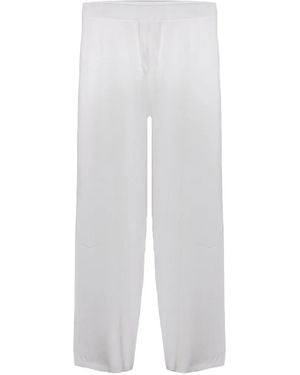 Kangra Pantalon À Taille Élastiquée - White