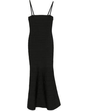 Hervé Léger Elora Maxikleid Mit Eckigem Ausschnitt - Schwarz