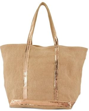 Vanessa Bruno Cabas L Sequin-Trimmed Tote Bag - Natural