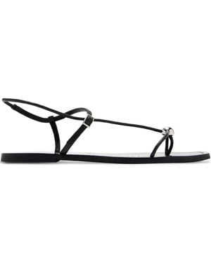Loeffler Randall Lara Leather Ball-Embellished Sandals - White
