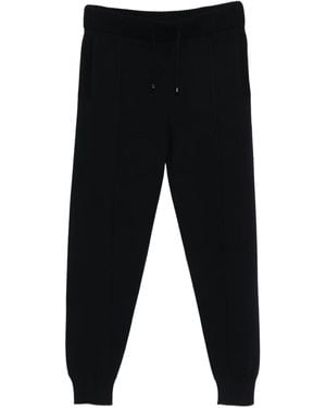 Drumohr Ribbed-Cuff Wool Track Trousers - Black