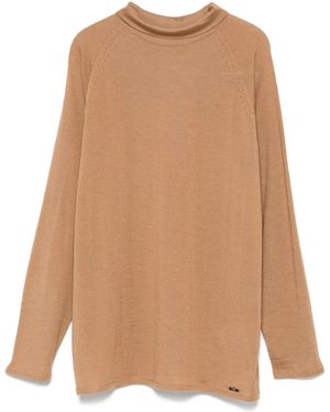 Kiton Pointelle-Trim Jumper - Brown