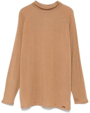 Kiton Pointelle-Trim Sweater - Brown
