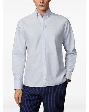 Hackett Ticking-Stripe Cotton Shirt - Blue