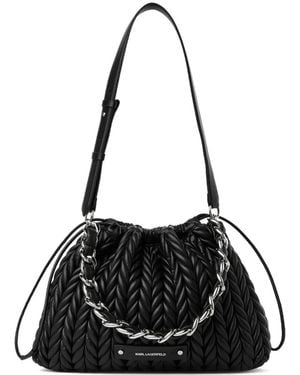 Karl Lagerfeld Medium K/Weave Shoulder Bag - Black