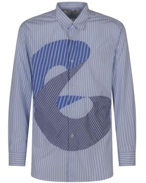 Comme des Garçons Patchwork Striped Shirt - Blue